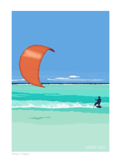Orange on Turquoise