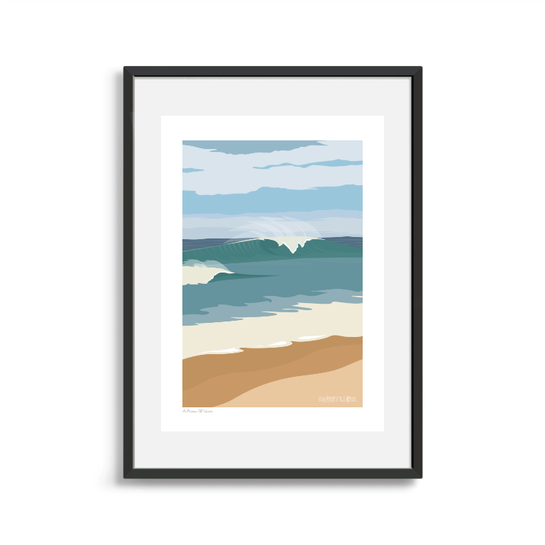 'A Frame Offshore' - Surfing Art Print by Sweetlines